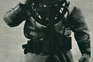 wander the ocean floor wearing a diving helmet.