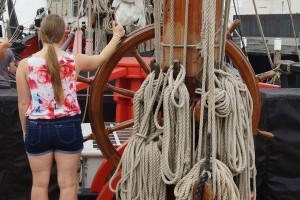 sail an old wooden naval/pirate ship