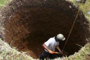 Dig a hole to the other side of the world