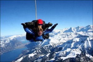 Skydive over the swiss alps