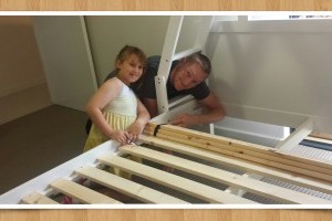 Step dad builds bunk beds!